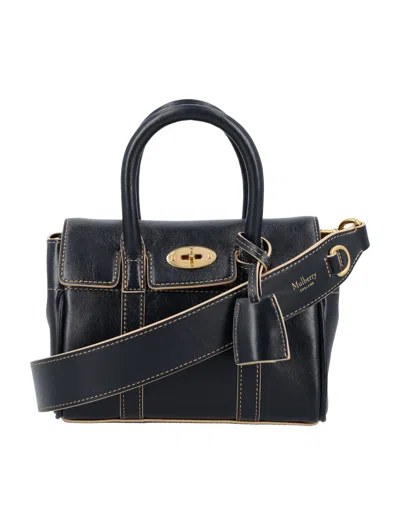 Mulberry Mini Bayswater Contrast Edges In Navy