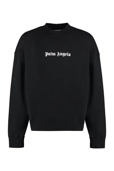 Palm Angels Black Cotton Logo Sweatshirt