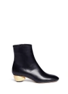 PAUL ANDREW 'Brancusi' orb heel leather ankle boots