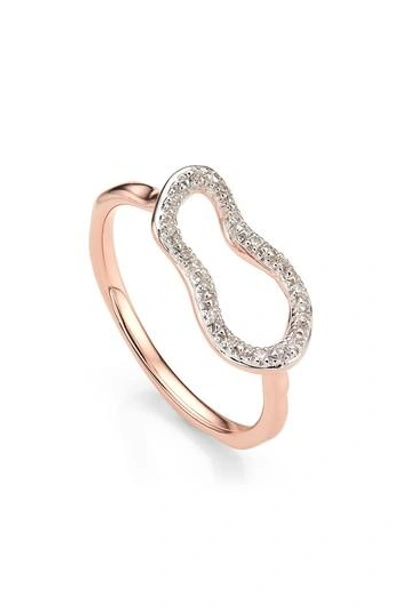 Monica Vinader Riva Mini Pod Vermeil Diamond Ring In Silver