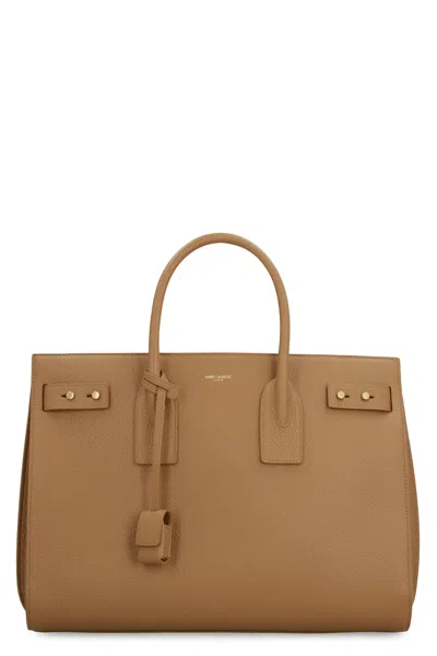 Saint Laurent Medium Handbag In Soft Cinnamon Grained Calfskin For Women In Brown