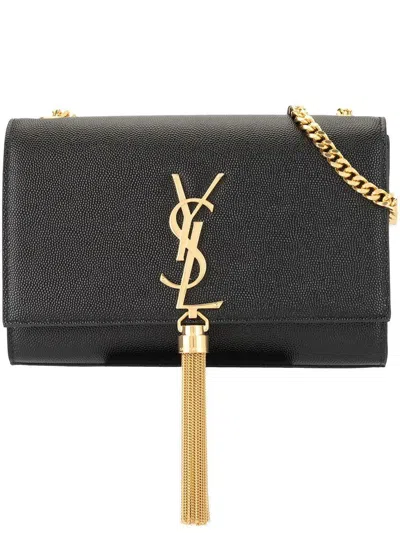 Saint Laurent Kate Small Leather Shoulder Bag In Nero
