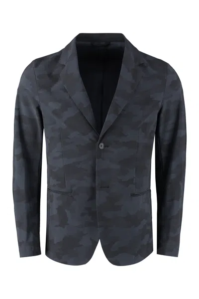 The (alphabet) Black Single-breasted Two-button Jacket For Men In Multicolor