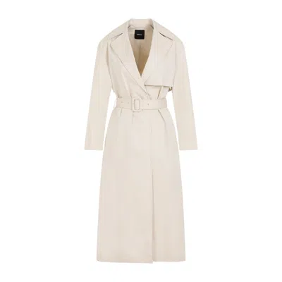 Theory Long Trench Coat In Beige