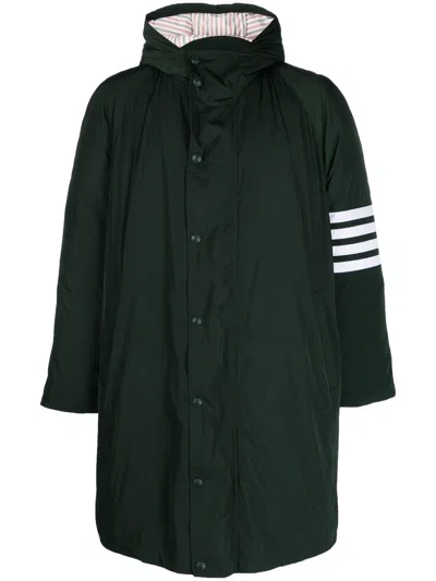 Thom Browne Green 4-bar Stripe Parka Coat In Grün