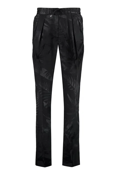 Tom Ford Jacquard-pattern Elasticated Trousers In Black