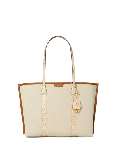 Tory Burch Perry Canvas Tote Bag In Tan