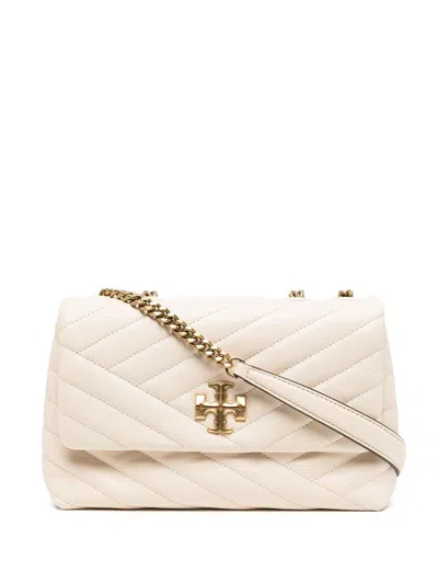 Tory Burch Kira Small Quilted Leather Shoulder Bag In White