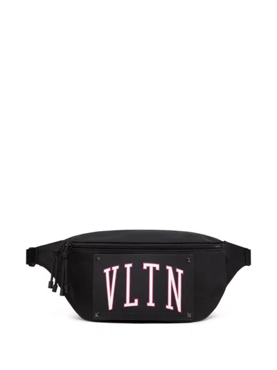 Valentino Garavani Vltn Print Belt Bag In Black