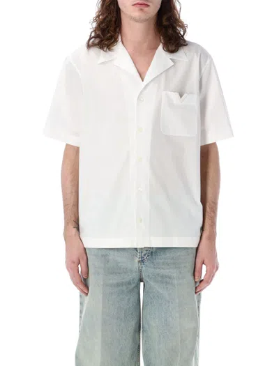 Valentino Short Sleeve V Detail Shirt In White