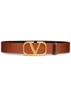 Valentino Garavani Women's Reversible Vlogo Signature Belt In Saddle Brown Black