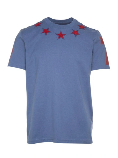Givenchy Cuban-fit Star-appliquéd Cotton-jersey T-shirt In Blue