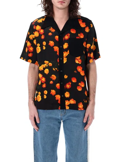 Wales Bonner Mens Marigold Highlife Graphic-print Woven Shirt In Marigold_flowers