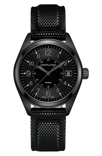 HAMILTON HAMILTON KHAKI FIELD SILICONE STRAP WATCH, 40MM,H68401735