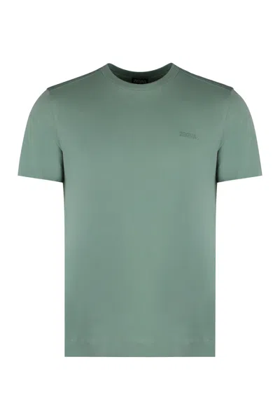 Zegna Cotton Crew-neck T-shirt In Green