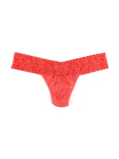 Hanky Panky Petite Size Signature Lace Low Rise Thong In Orange