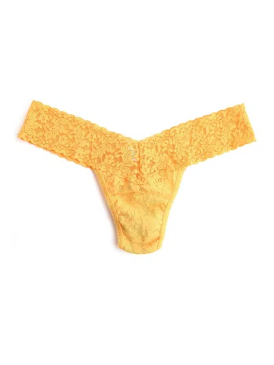 Hanky Panky Petite Size Signature Lace Low Rise Thong Sunset Glow In Orange