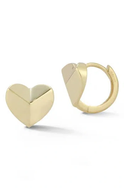 Ember Fine Jewelry 14k Geometric Heart Huggie Earrings In 14k Gold