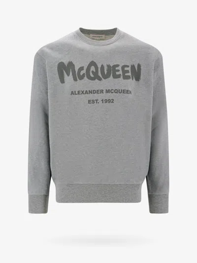 Alexander Mcqueen Man Sweatshirt Man Grey Sweatshirts In Gray