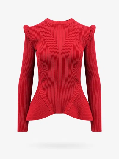 Alexander Mcqueen Woman Sweater Woman Red Knitwear