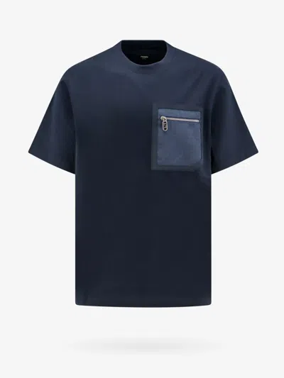 Fendi Man T-shirt Man Blue T-shirts