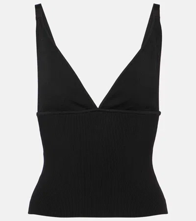 Dolce & Gabbana Ribbed-knit Cropped Tank Top In Black