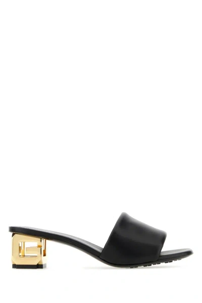 Givenchy Woman Black Leather G Cube Mules