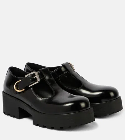 Givenchy Voyou Brushed Leather Loafers In Black