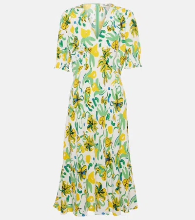 Diane Von Furstenberg Jemma Floral Crêpe Midi Dress In Multicoloured