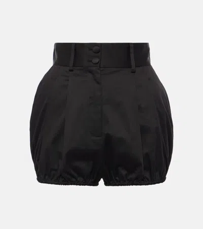 Dolce & Gabbana Pleated Gabardine Shorts In Black