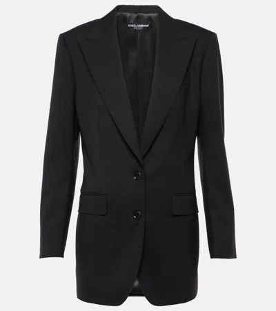 Dolce & Gabbana Virgin Wool Blazer In Black