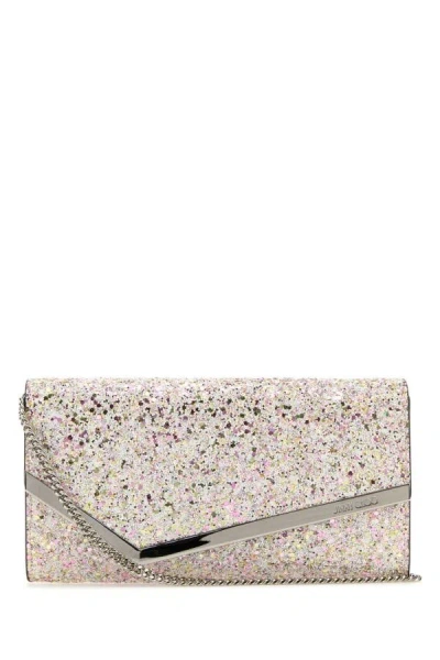Jimmy Choo Woman Embellished Fabric Emmie Clutch In Multicolor