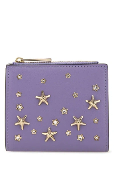 Jimmy Choo Woman Lilac Leather Hanno Wallet In Purple