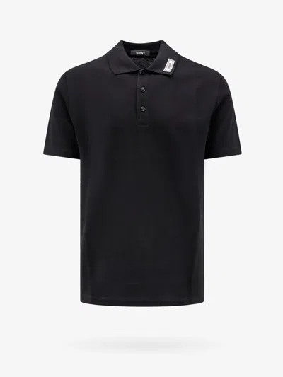 Versace Man Polo Shirt Man Black Down Jackets
