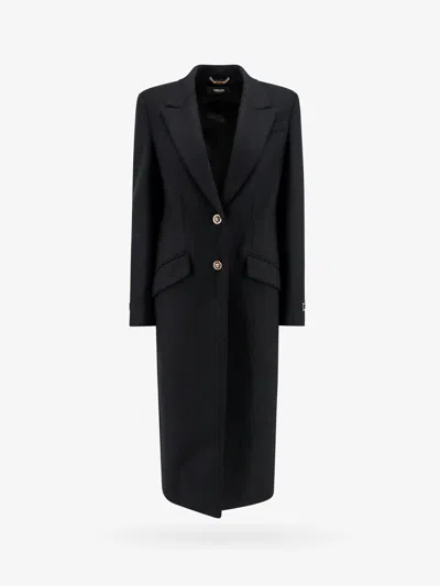 Versace Woman Coat Woman Black Coats