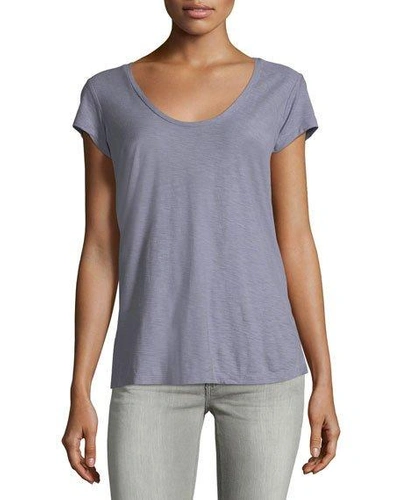 James Perse V-neck Jersey Tee In Light Grey