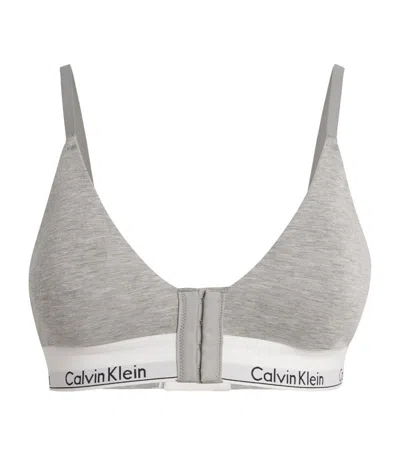 Calvin Klein Modern Cotton Recovery Bra In Grey