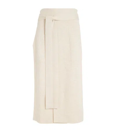 Lauren Manoogian Double Knit Wrap Midi Skirt In Ivory