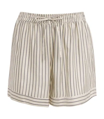 Le Kasha Silk Striped Wensu Shorts In Multi