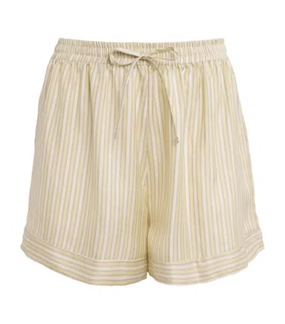 Le Kasha Silk Striped Wensu Shorts In Multi