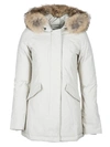 Woolrich Padded Down Parka In Beige