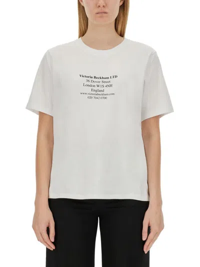 Victoria Beckham "address" T-shirt In White