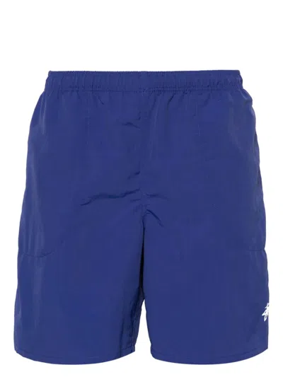 Stussy Logo Nylon Shorts In Blue