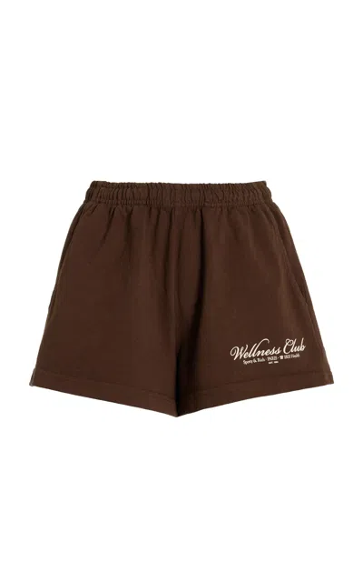 Sporty And Rich 1800 Health Cotton Shorts In Brown