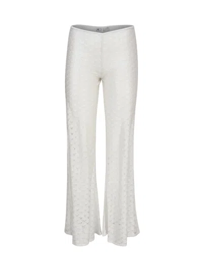 Missoni Open Knitted Flared Trousers In White