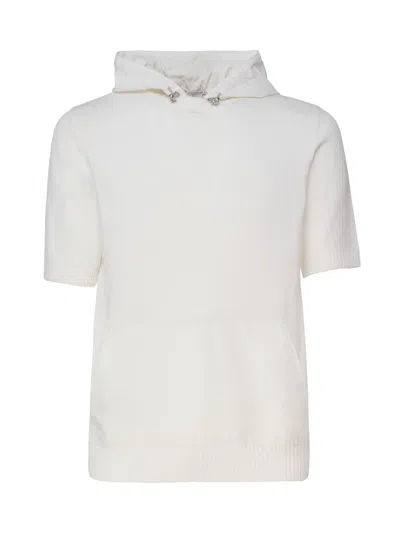 Eleventy Hooded Sweater In White