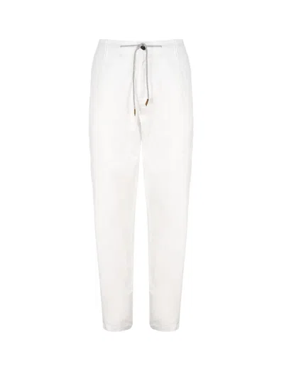 Eleventy Drawstring Trousers In White