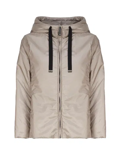 Max Mara The Cube Travel Jacket In Drip-proof Technical Canvas In Dirty Ice