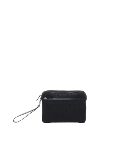 Valentino Garavani Toile Iconographe-print Clutch Bag In Black