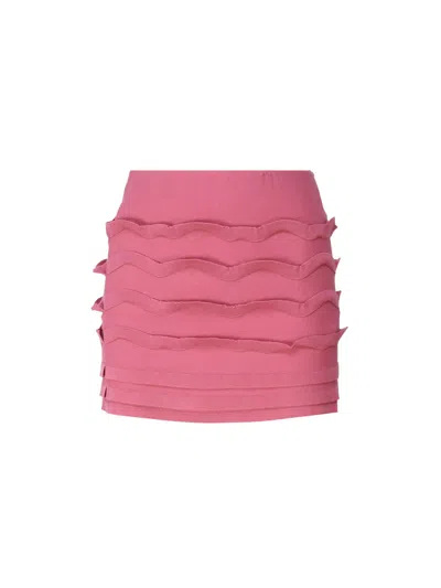 Blumarine Short Stretch Skirt In Pink